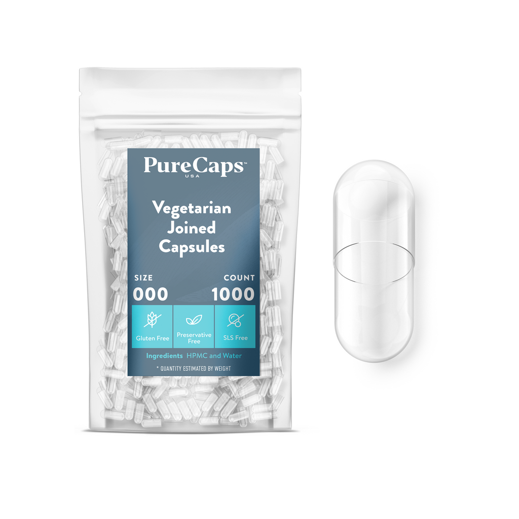 Size 000 Joined Clear Vegetarian Capsules (Carton)