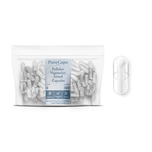 Size 0 Joined Clear Pullulan Capsules
