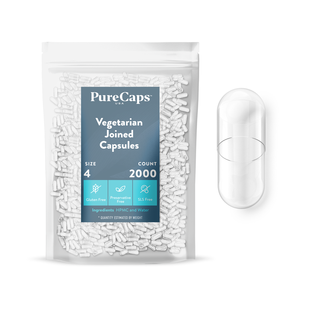 Size 4 Joined Clear Vegetarian Capsules