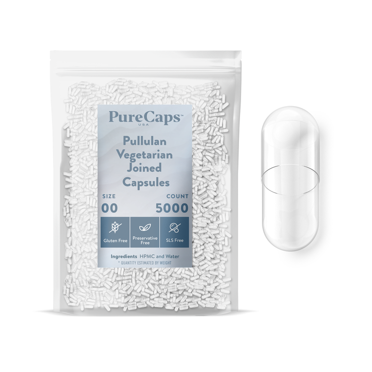 Size 00 Joined Clear Pullulan Capsules