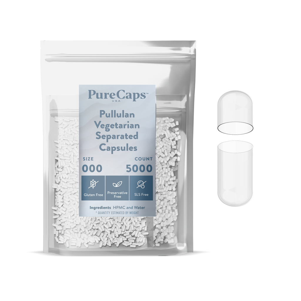 Size 000 Separated Clear Pullulan Capsules (Carton)