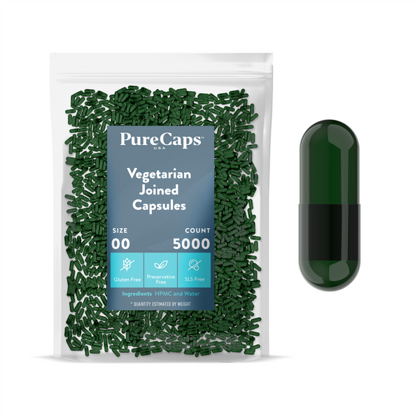 Size 00 Joined Solid Vegetarian Capsules – PureCaps USA | A