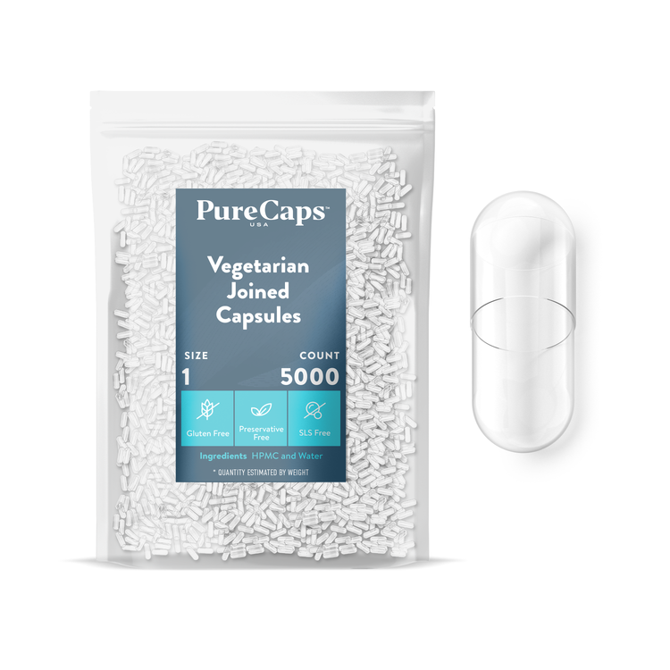 Size 1 Joined Clear Vegetarian Capsules (Carton)