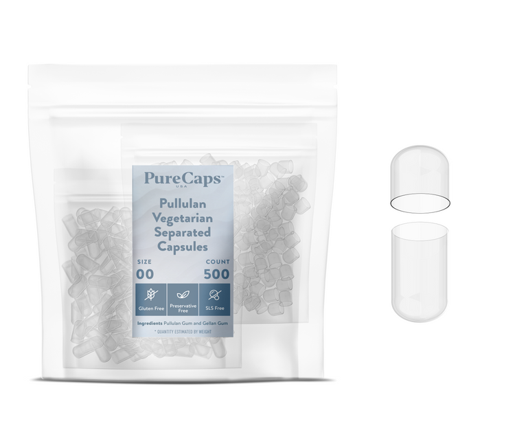 Size 00 Separated Clear Pullulan Capsules