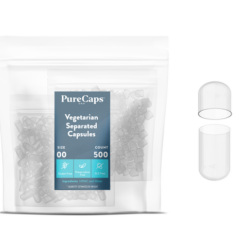 Size 00 Separated Clear Vegetarian Capsules