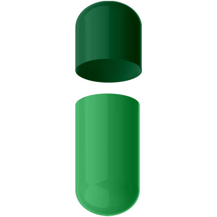 Size 0 Separated Two-Toned Gelatin Capsules