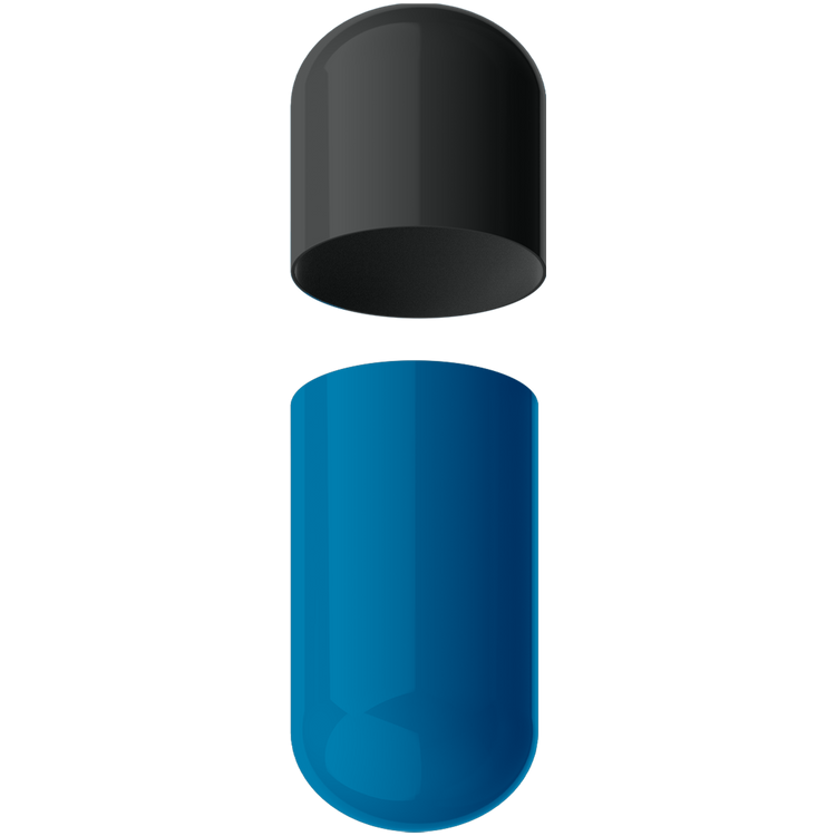 Size 0 Separated Two-Toned Gelatin Capsules