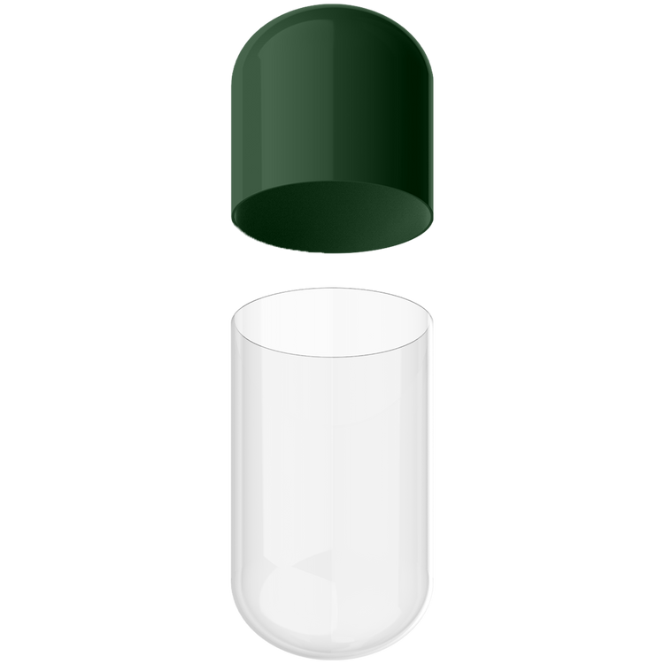 Size 00 Separated Two-Toned Gelatin Capsules