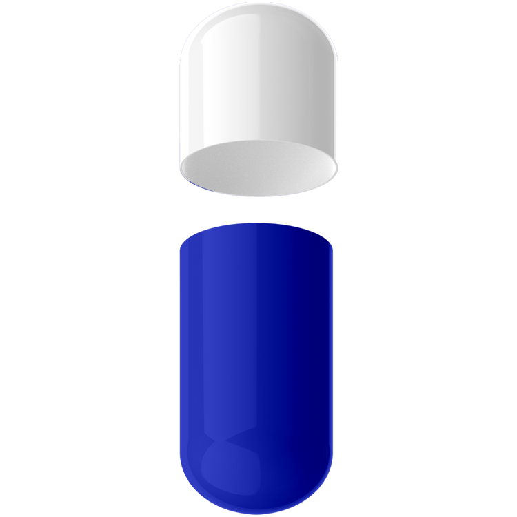 Size 0 Separated Two-Toned Gelatin Capsules