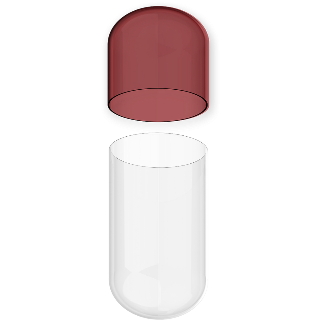 Size 00 Separated Two-Toned Gelatin Capsules