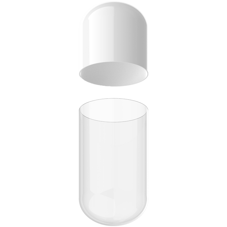 Size 00 Separated Two-Toned Gelatin Capsules